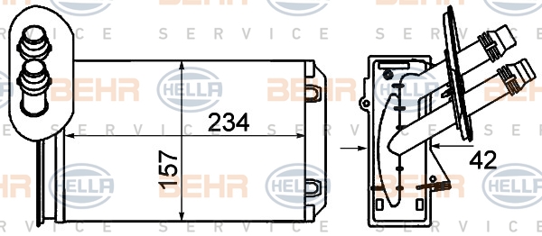 HELLA Wärmetauscher, Innenraumheizung 8FH 351 001-621