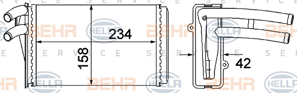 HELLA Wärmetauscher, Innenraumheizung 8FH 351 045-101