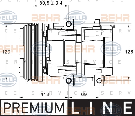 HELLA Kompressor, Klimaanlage 8FK 351 113-391