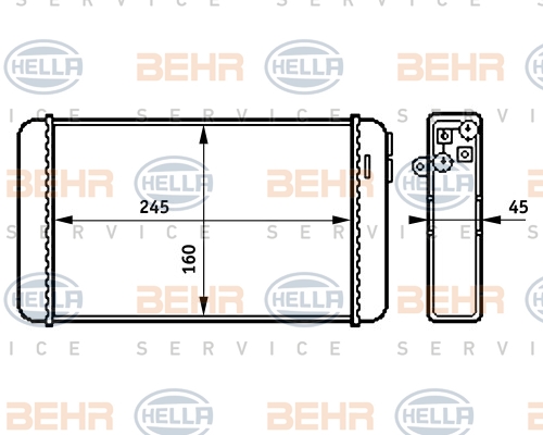 HELLA Wärmetauscher, Innenraumheizung 8FH 351 313-281
