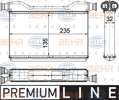 HELLA Wärmetauscher, Innenraumheizung 8FH 351 315-491