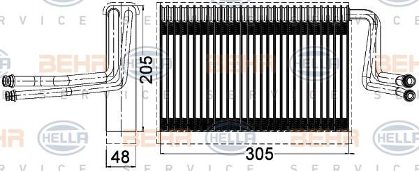 HELLA Verdampfer, Klimaanlage 8FV 351 331-261