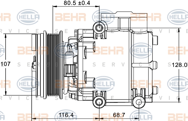 HELLA Kompressor, Klimaanlage 8FK 351 334-101
