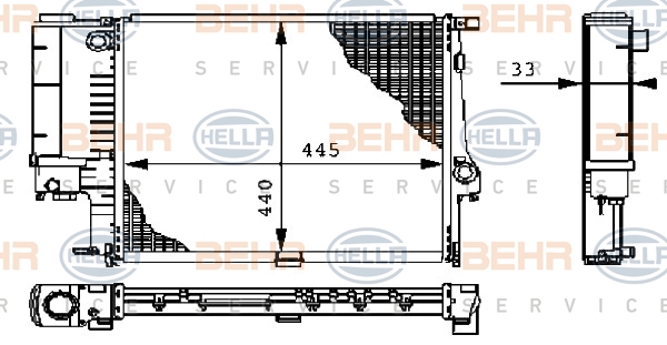 HELLA Kühler, Motorkühlung 8MK 376 711-084
