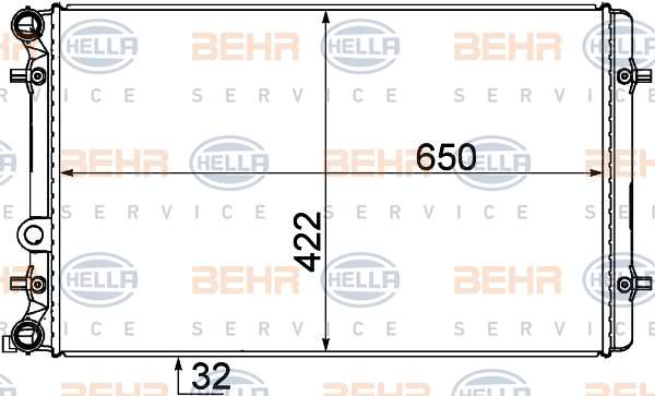 HELLA Kühler, Motorkühlung 8MK 376 727-791
