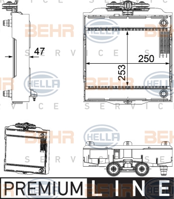 HELLA Kühler, Motorkühlung 8MK 376 746-521