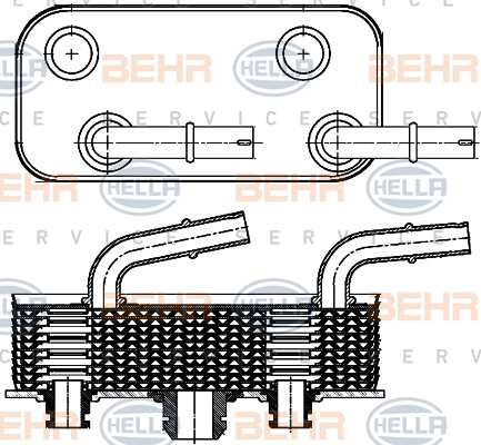 HELLA Ölkühler, Automatikgetriebe 8MO 376 790-791
