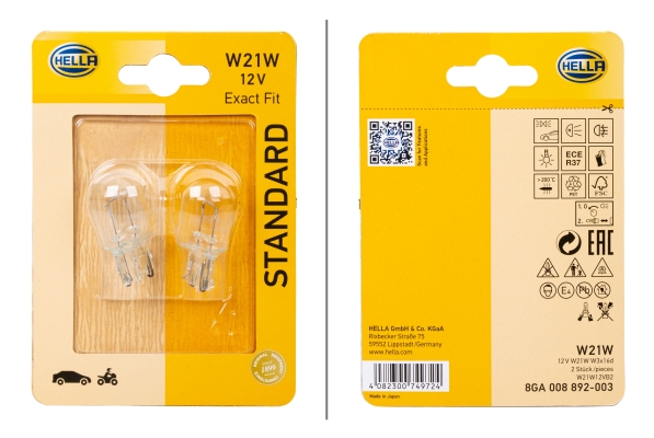 HELLA Glühlampe, Rückfahrleuchte 8GA 008 892-003