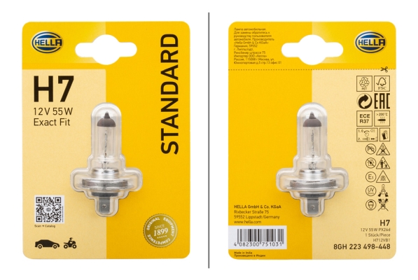 HELLA Glühlampe, Hauptscheinwerfer 8GH 223 498-448