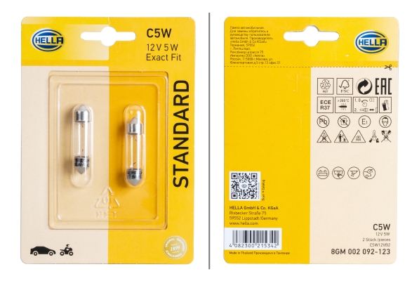 HELLA Glühlampe, Kennzeichenleuchte 8GM 002 092-123