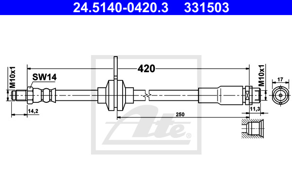 ATE Bremsschlauch 24.5140-0420.3