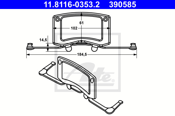 ATE Feder, Bremssattel 11.8116-0353.2