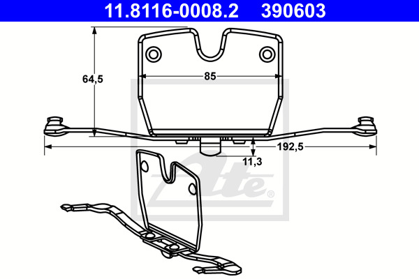ATE Feder, Bremssattel 11.8116-0008.2