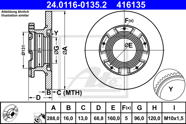 ATE Bremsscheibe 24.0116-0135.2