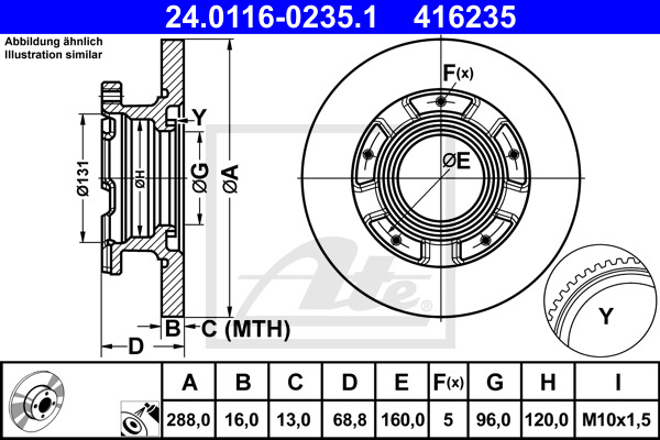 ATE Bremsscheibe 24.0116-0235.1