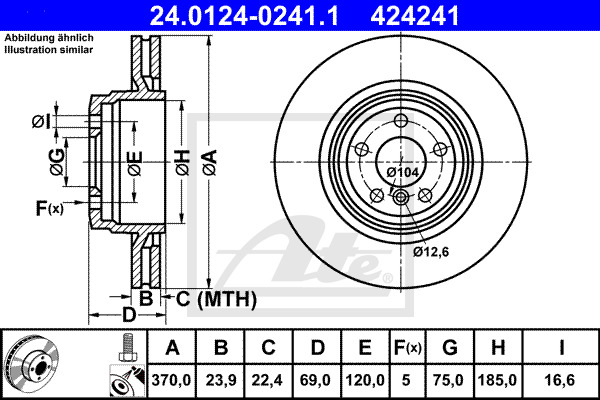 ATE Bremsscheibe 24.0124-0241.1