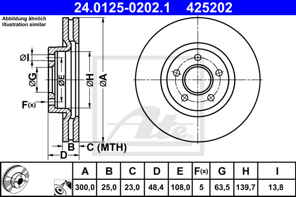 ATE Bremsscheibe 24.0125-0202.1