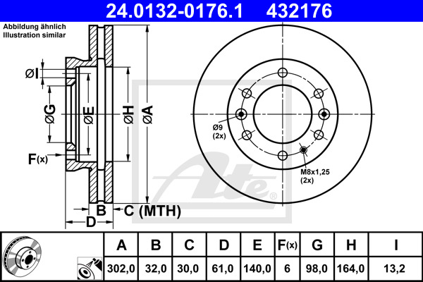 ATE Bremsscheibe 24.0132-0176.1