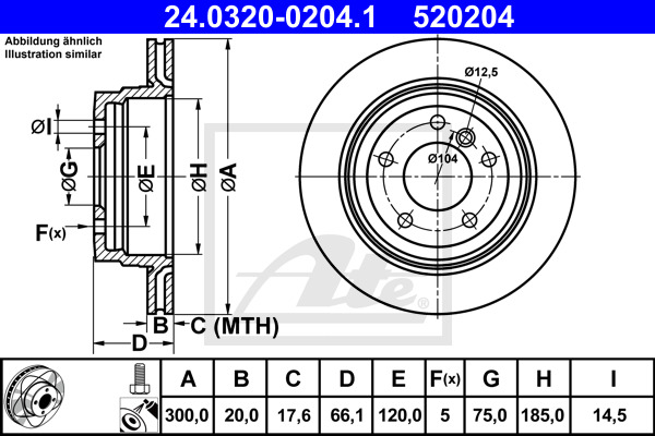ATE Bremsscheibe 24.0320-0204.1