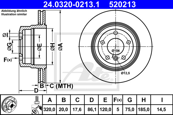 ATE Bremsscheibe 24.0320-0213.1