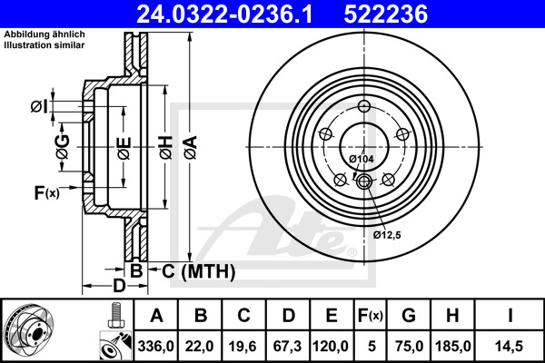 ATE Bremsscheibe 24.0322-0236.1