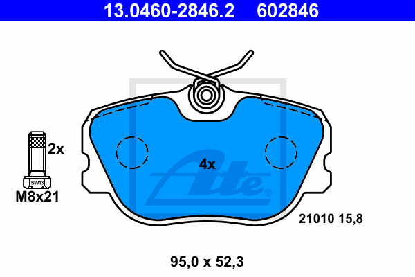 ATE Bremsbelagsatz, Scheibenbremse 13.0460-2846.2