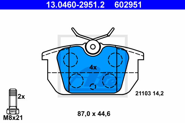 ATE Bremsbelagsatz, Scheibenbremse 13.0460-2951.2