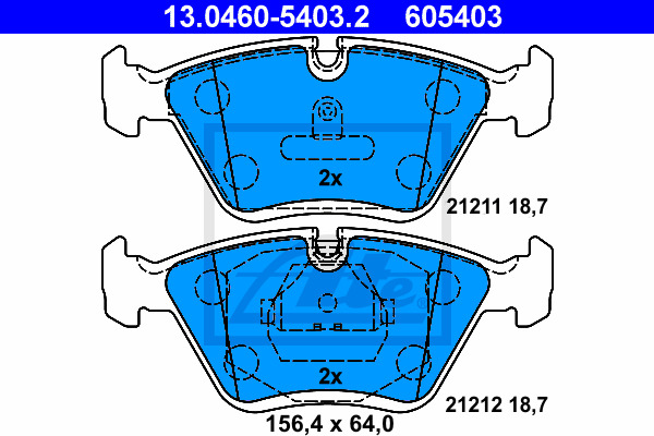 ATE Bremsbelagsatz, Scheibenbremse 13.0460-5403.2