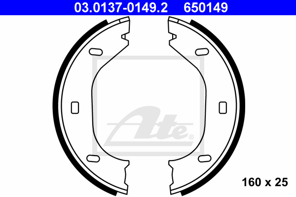ATE Bremsbackensatz, Feststellbremse 03.0137-0149.2