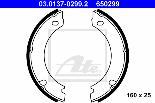 ATE Bremsbackensatz, Feststellbremse 03.0137-0299.2