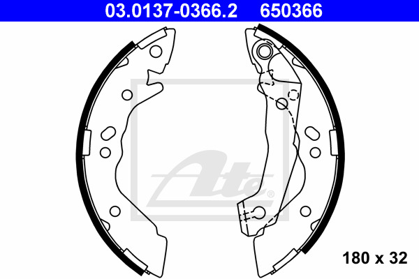 ATE Bremsbackensatz 03.0137-0366.2