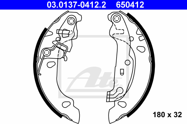 ATE Bremsbackensatz 03.0137-0412.2
