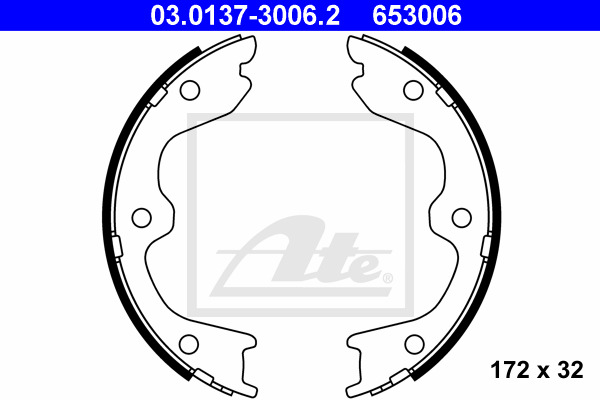 ATE Bremsbackensatz, Feststellbremse 03.0137-3006.2
