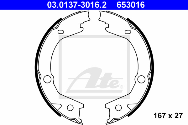 ATE Bremsbackensatz, Feststellbremse 03.0137-3016.2