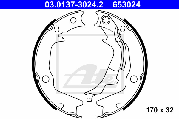 ATE Bremsbackensatz, Feststellbremse 03.0137-3024.2