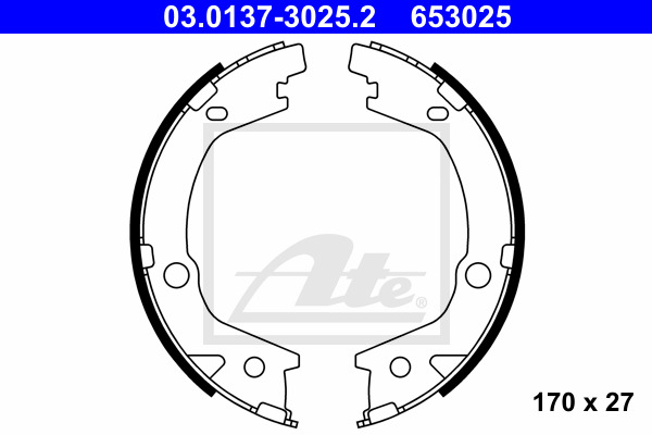 ATE Bremsbackensatz, Feststellbremse 03.0137-3025.2