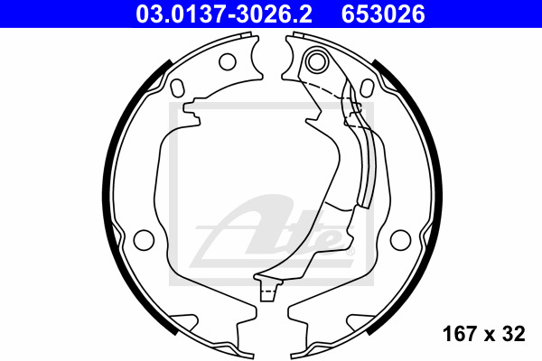 ATE Bremsbackensatz, Feststellbremse 03.0137-3026.2