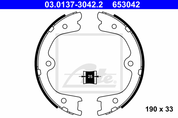 ATE Bremsbackensatz, Feststellbremse 03.0137-3042.2