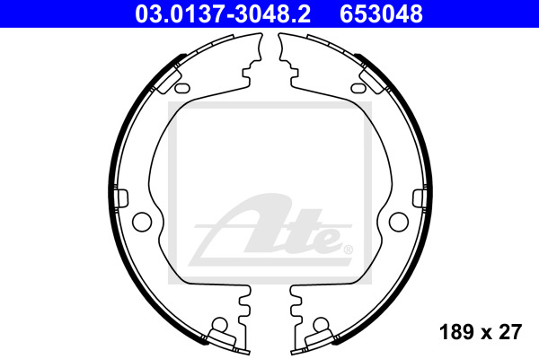 ATE Bremsbackensatz, Feststellbremse 03.0137-3048.2