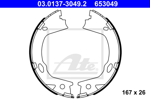 ATE Bremsbackensatz, Feststellbremse 03.0137-3049.2