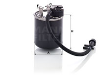 MANN-FILTER Kraftstofffilter WK 820/19