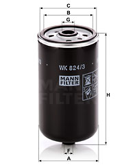 MANN-FILTER Kraftstofffilter WK 824/3