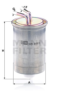 MANN-FILTER Kraftstofffilter WK 845/3