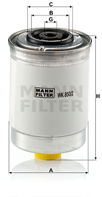 MANN-FILTER Kraftstofffilter WK 850/2