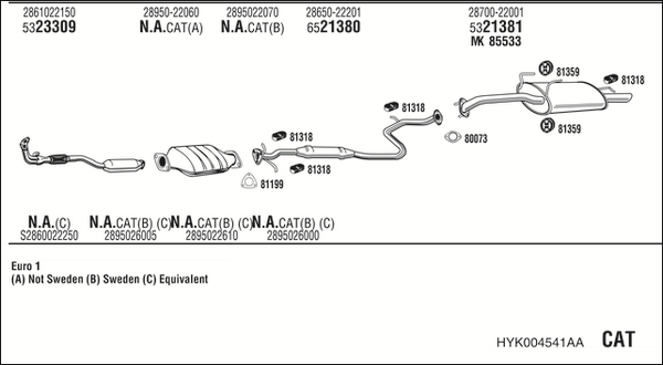 WALKER Abgasanlage HYK004541AA