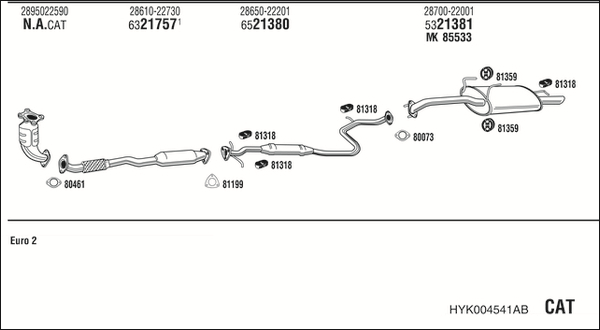 WALKER Abgasanlage HYK004541AB