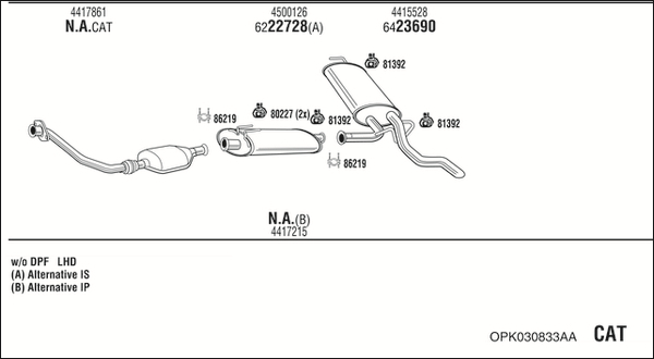 WALKER Abgasanlage OPK030833AA