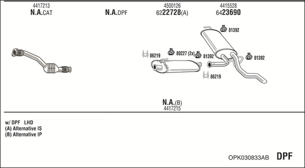 WALKER Abgasanlage OPK030833AB