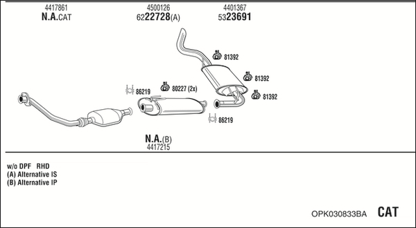 WALKER Abgasanlage OPK030833BA