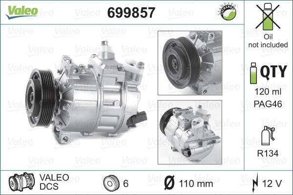 VALEO Kompressor, Klimaanlage 699857